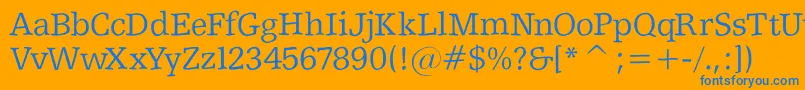 Shakeyslabserif Font – Blue Fonts on Orange Background