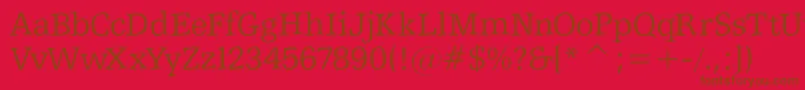 Shakeyslabserif-fontti – ruskeat fontit punaisella taustalla