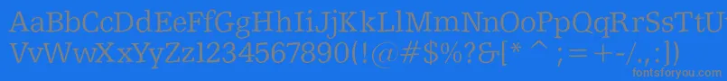 Shakeyslabserif-Schriftart – Graue Schriften auf blauem Hintergrund