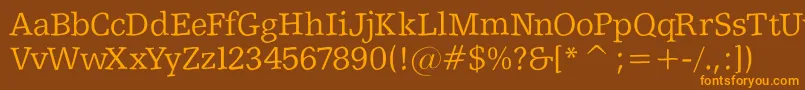 Shakeyslabserif Font – Orange Fonts on Brown Background