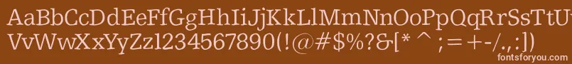 Fonte Shakeyslabserif – fontes rosa em um fundo marrom
