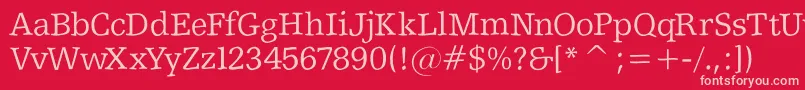 Shakeyslabserif Font – Pink Fonts on Red Background