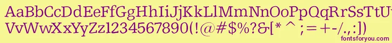 Shakeyslabserif Font – Purple Fonts on Yellow Background