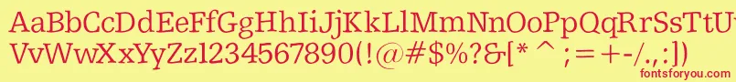 Shakeyslabserif Font – Red Fonts on Yellow Background