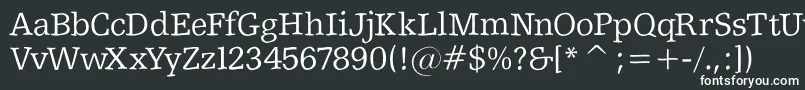 Shakeyslabserif-fontti – valkoiset fontit mustalla taustalla