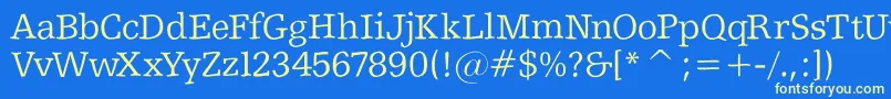 Shakeyslabserif Font – Yellow Fonts on Blue Background