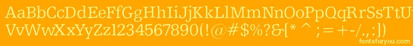 Shakeyslabserif Font – Yellow Fonts on Orange Background