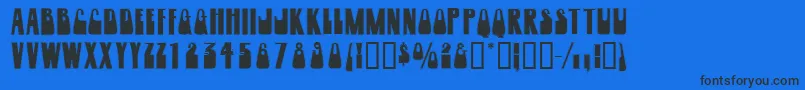 Woogiedisplayoutlinecapsssk Font – Black Fonts on Blue Background