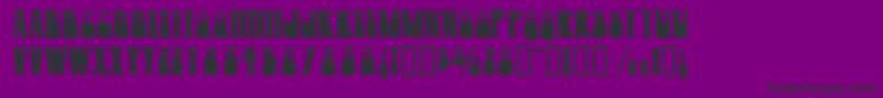フォントWoogiedisplayoutlinecapsssk – 紫の背景に黒い文字