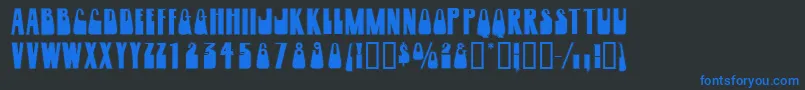 Woogiedisplayoutlinecapsssk Font – Blue Fonts on Black Background
