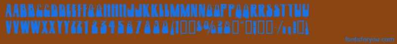 フォントWoogiedisplayoutlinecapsssk – 茶色の背景に青い文字