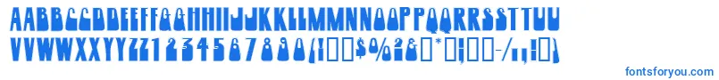Woogiedisplayoutlinecapsssk-fontti – siniset fontit valkoisella taustalla