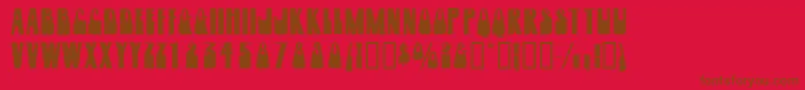 Woogiedisplayoutlinecapsssk Font – Brown Fonts on Red Background