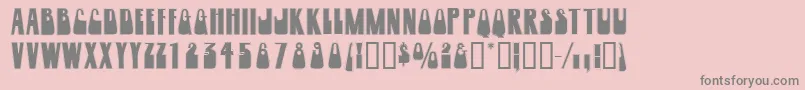 フォントWoogiedisplayoutlinecapsssk – ピンクの背景に灰色の文字