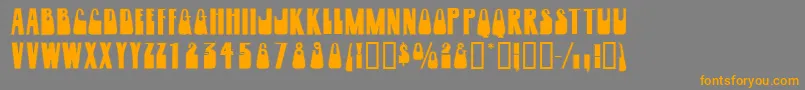 フォントWoogiedisplayoutlinecapsssk – オレンジの文字は灰色の背景にあります。