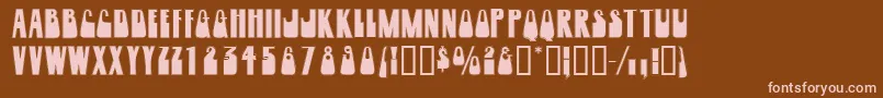 Woogiedisplayoutlinecapsssk Font – Pink Fonts on Brown Background