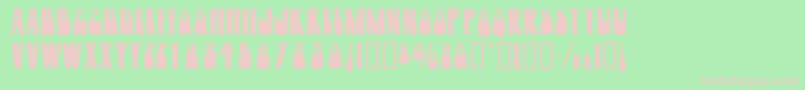 フォントWoogiedisplayoutlinecapsssk – 緑の背景にピンクのフォント