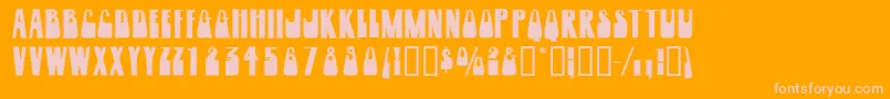 Woogiedisplayoutlinecapsssk Font – Pink Fonts on Orange Background