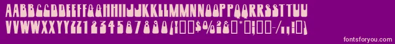 Woogiedisplayoutlinecapsssk Font – Pink Fonts on Purple Background