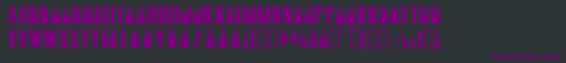 Woogiedisplayoutlinecapsssk-fontti – violetit fontit mustalla taustalla