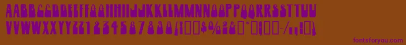 Woogiedisplayoutlinecapsssk Font – Purple Fonts on Brown Background