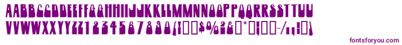 Woogiedisplayoutlinecapsssk-fontti – violetit fontit valkoisella taustalla