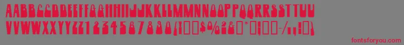 Woogiedisplayoutlinecapsssk Font – Red Fonts on Gray Background