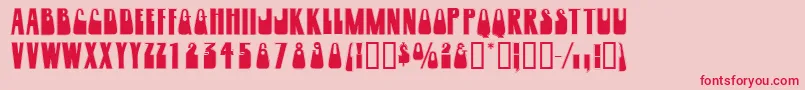 Woogiedisplayoutlinecapsssk Font – Red Fonts on Pink Background
