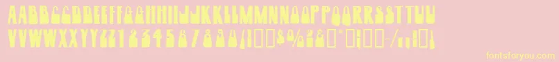 Woogiedisplayoutlinecapsssk Font – Yellow Fonts on Pink Background