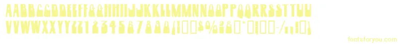 Woogiedisplayoutlinecapsssk Font – Yellow Fonts on White Background