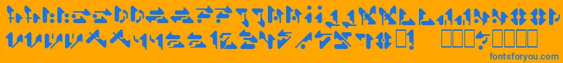 フォントSr – オレンジの背景に青い文字