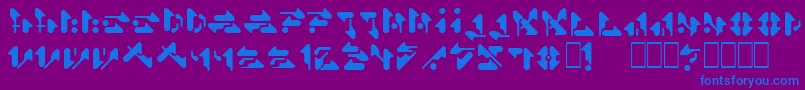 Sr Font – Blue Fonts on Purple Background