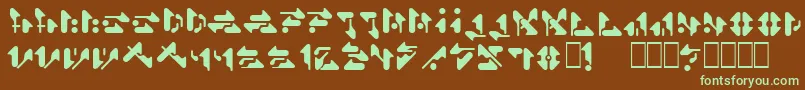 フォントSr – 緑色の文字が茶色の背景にあります。