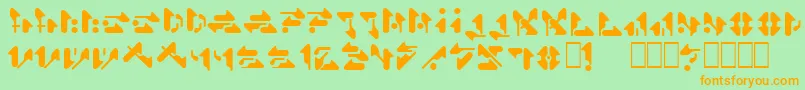 Sr Font – Orange Fonts on Green Background