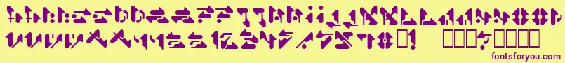 Sr Font – Purple Fonts on Yellow Background