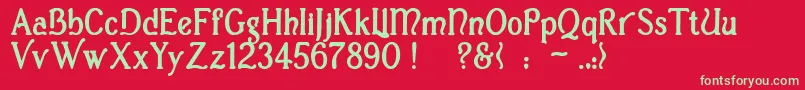 Czcionka CasuaBold – zielone czcionki na czerwonym tle
