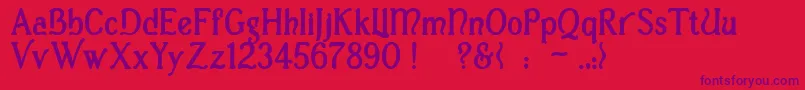 CasuaBold Font – Purple Fonts on Red Background