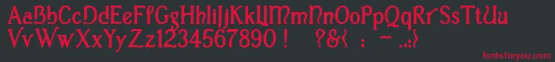 CasuaBold Font – Red Fonts on Black Background