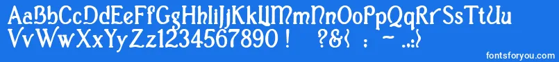 フォントCasuaBold – 青い背景に白い文字