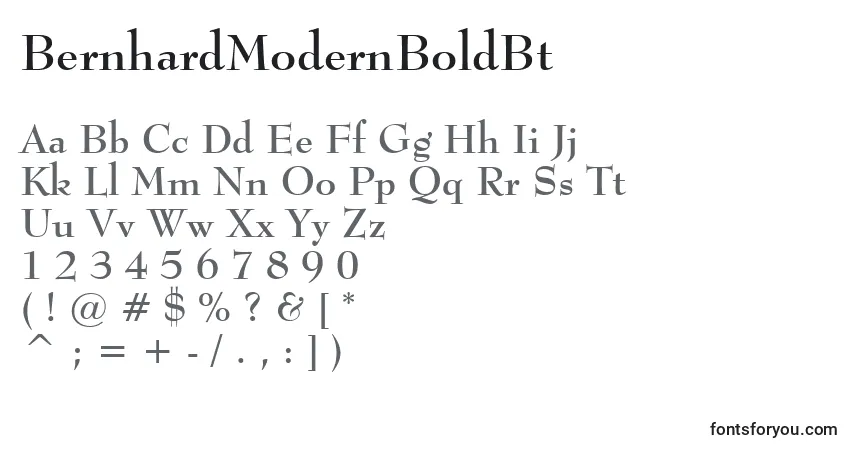 Czcionka BernhardModernBoldBt – alfabet, cyfry, specjalne znaki