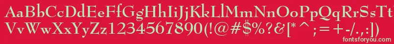 BernhardModernBoldBt Font – Green Fonts on Red Background