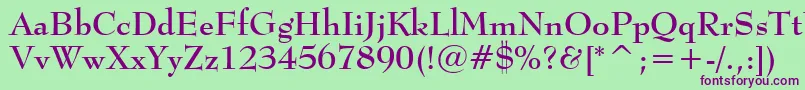 BernhardModernBoldBt Font – Purple Fonts on Green Background