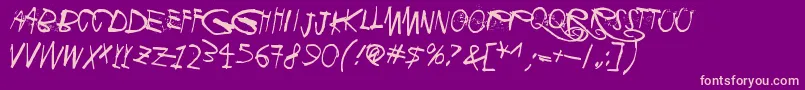 Libertango-Schriftart – Rosa Schriften auf violettem Hintergrund