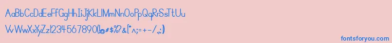 Police SimplePrintBold – polices bleues sur fond rose