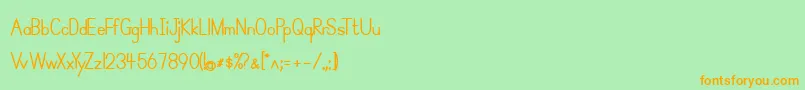 SimplePrintBold Font – Orange Fonts on Green Background