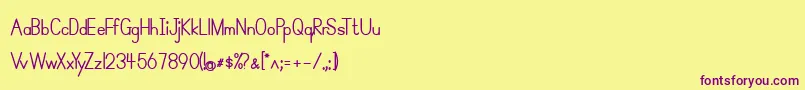 SimplePrintBold Font – Purple Fonts on Yellow Background