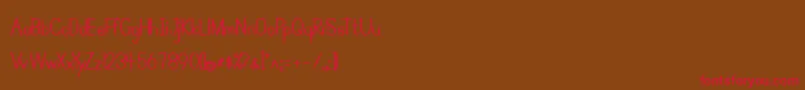 フォントSimplePrintBold – 赤い文字が茶色の背景にあります。