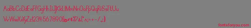 SimplePrintBold-Schriftart – Rote Schriften auf grauem Hintergrund