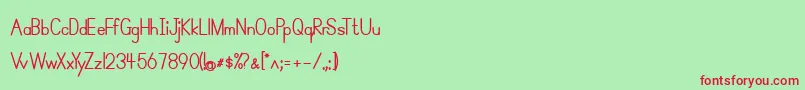 SimplePrintBold Font – Red Fonts on Green Background