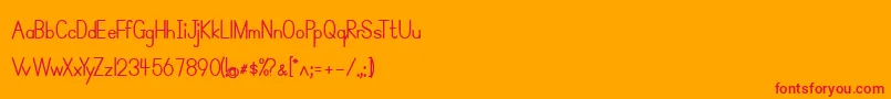 SimplePrintBold-Schriftart – Rote Schriften auf orangefarbenem Hintergrund